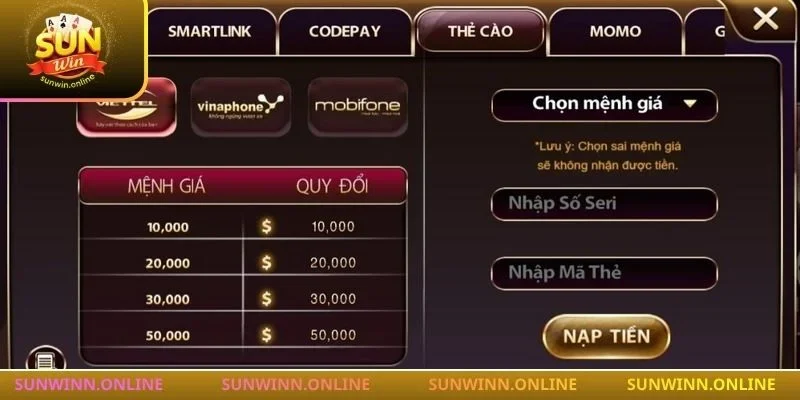Cổng game Sunwin cung cấp rất nhiều cách thức để nạp cược. Cổng game Sunwin cung cấp rất nhiều cách thức để nạp cược.